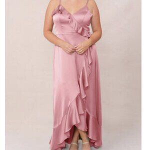 Revelry Paloma Satin Dress in Rosette